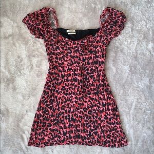 Cheetah print puff front dress